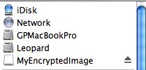 Finder showing encrypted disk image
